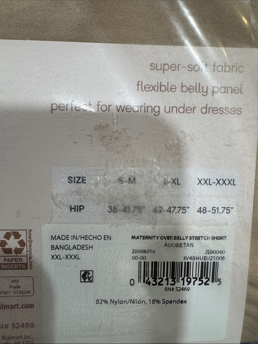 Joyspun Maternity Over-Belly Stretch Short Shapewear XXL-XXXL Beige NWT 2 Pair - Picture 3 of 7